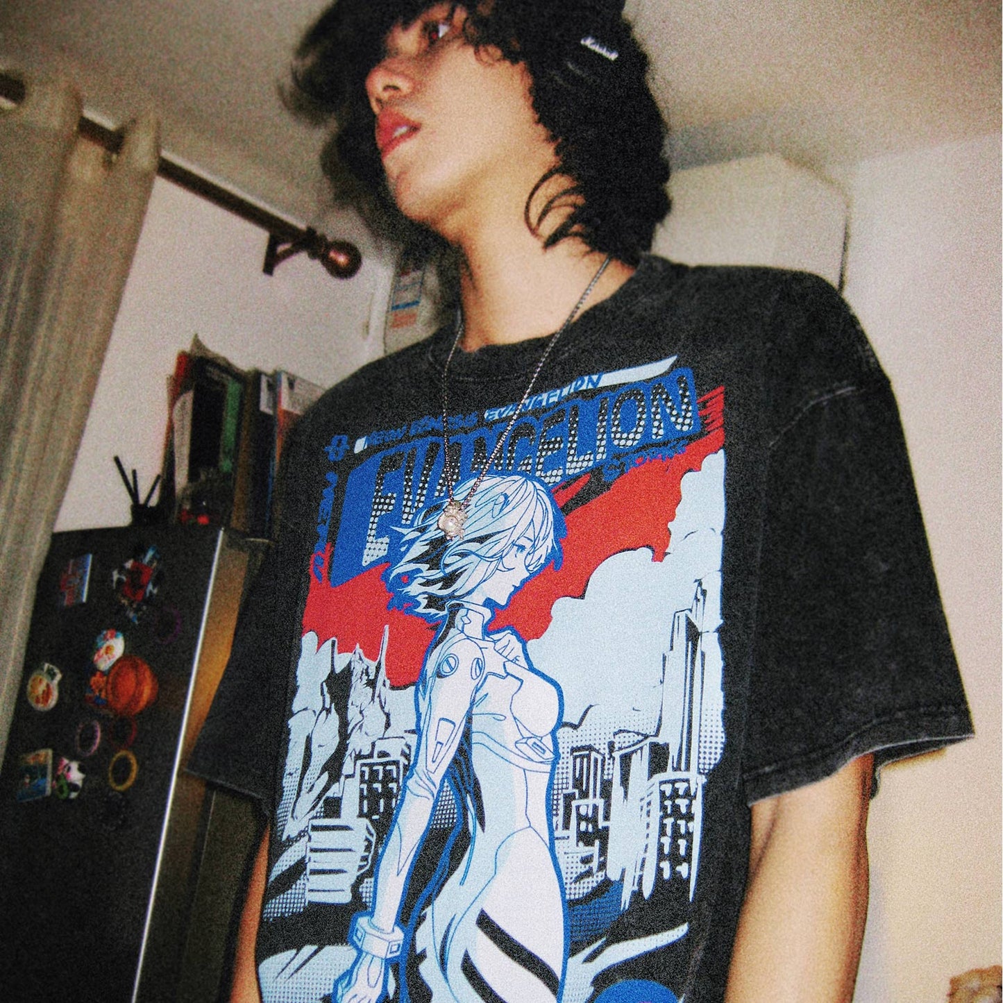 Neon Genesis Evangelion Rei Ayanami 100% Cotton Short Sleeve Vintage T-shirt