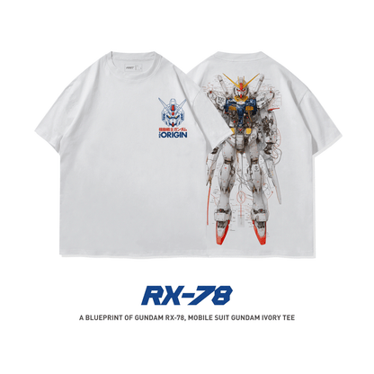 A Blueprint of Gundam RX-78, Mobile Suit Gundam Ivory Tee