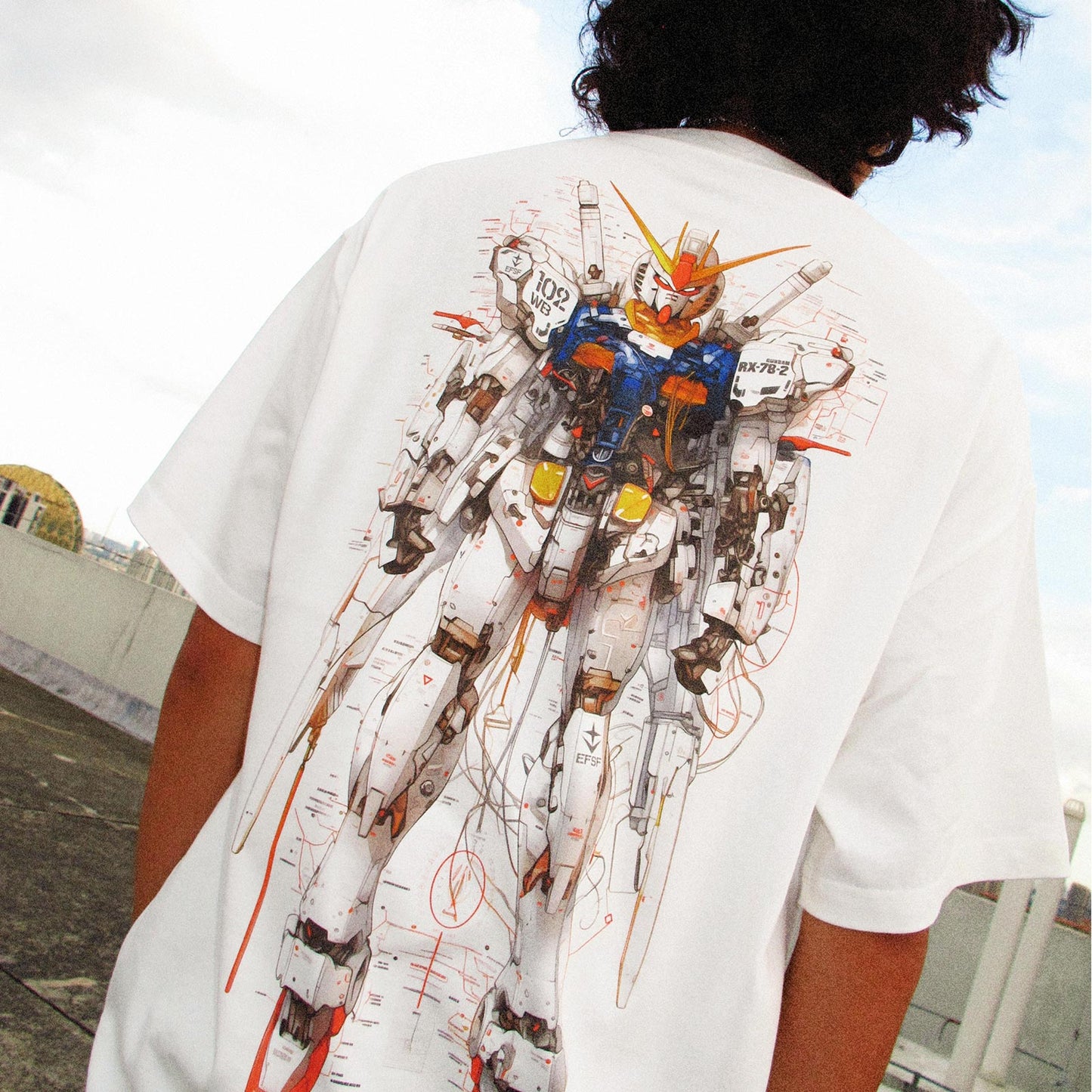 A Blueprint of Gundam RX-78, Mobile Suit Gundam Ivory Tee