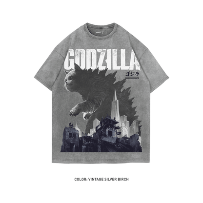 "Meowzilla" A New Breed of Godzilla 100% Cotton Short Sleeve Vintage T-shirt