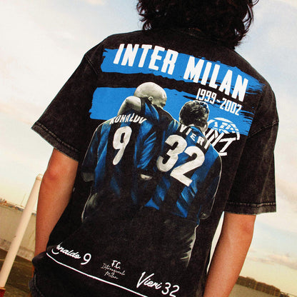 F.C. Internazionale Milano R9 & Vieri 100% Cotton Short Sleeve Vintage T-shirt