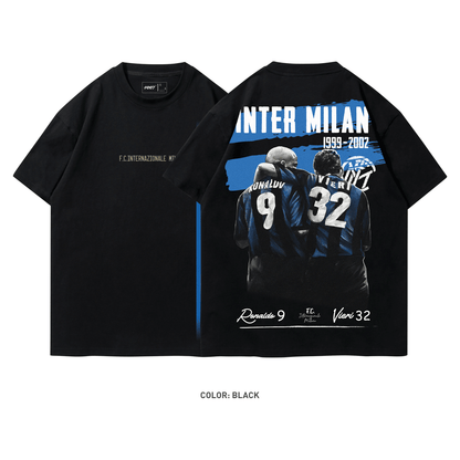 F.C. Internazionale Milano R9 & Vieri 100% Cotton Short Sleeve Vintage T-shirt