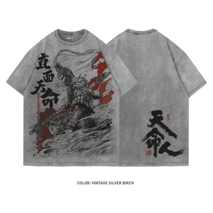 Black Mith Wukong The Chosen One 100% Cotton Short Sleeve Vintage T-shirt