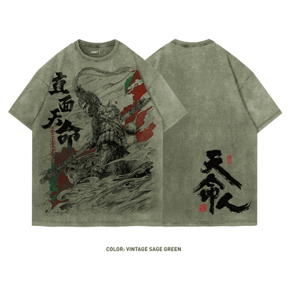 Black Mith Wukong The Chosen One 100% Cotton Short Sleeve Vintage T-shirt